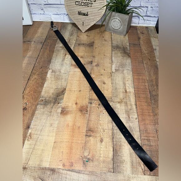 MICHAEL KORS BELT BLACK MK LOGO WITH SILVER BUCKLE reversible - Picture 9 of 11